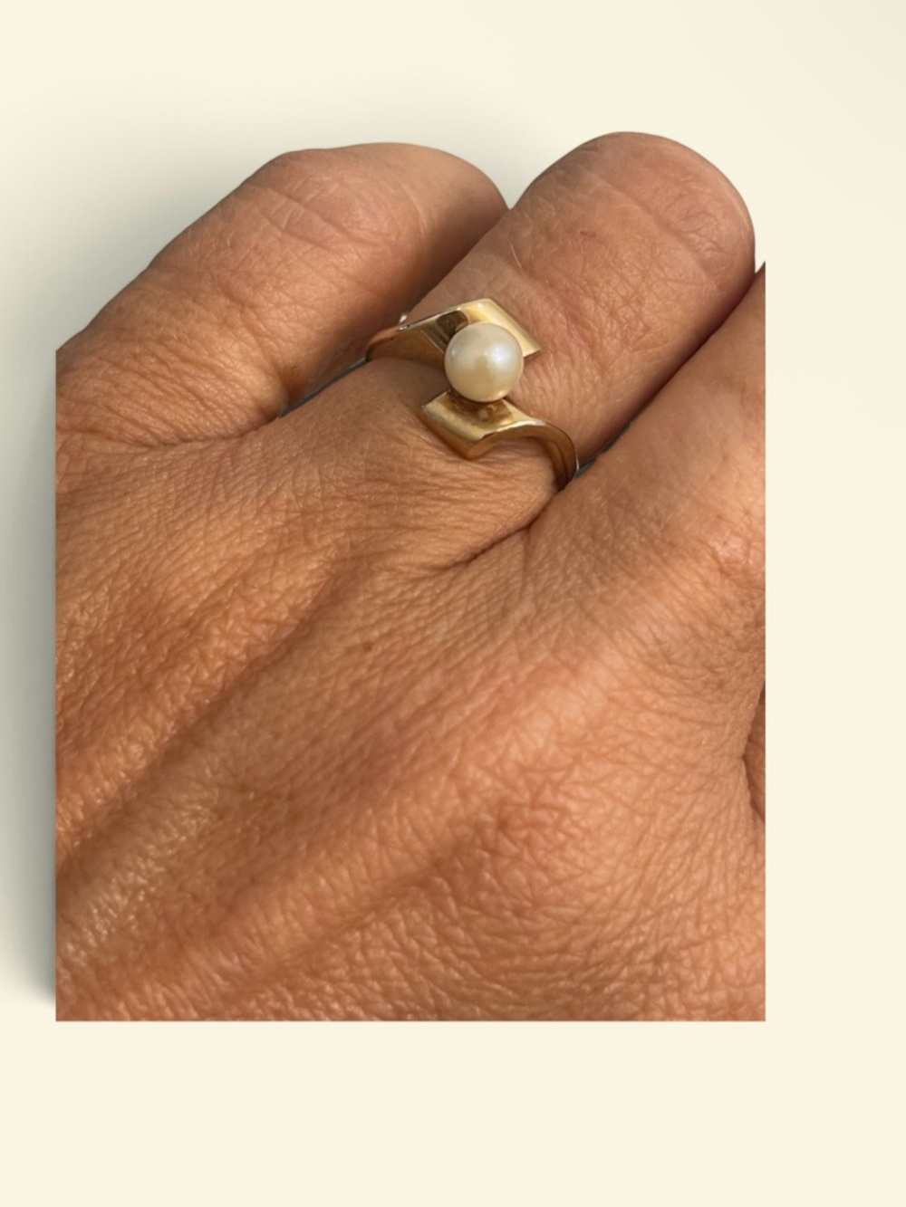 10k gold vintage pearl ring - Picture 3 of 4